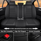Seat Covers Custom Fit for GMC Yukon XL 2000-2026, 7 Seat, Compatible Airbag Non-Slip Waterproof Leather Seat Cover, Luxury Interior Car Seat Covers Full Set, Black