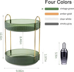 YCIA&DONE 360 Rotating Makeup Organizer and Storage for Vanity Countertop 2 Tiers, High Capacity Cosmetic Skincare Perfume Or