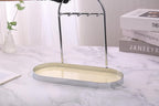 Shinpuru Metal Jewelry Organizer Stand & Key Holder Tray with Acrylic Base, Key Stand and Jewelry Tray with 5 Hooks, Perfect 