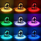 SUPERNIGHT LED Strip Lights, 32.8 FT 10M SMD 5050 Waterproof 600LEDs RGB Color Changing Flexible LED Light Strip for Bedroom, TV Back Lighting, Christmas, Halloween Day (Not Include Power)