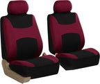 FH Group Front Set Cloth Car Seat Covers for Low Back Seats with Removable Headrest, Airbag Compatible, Universal Fit Seat Co