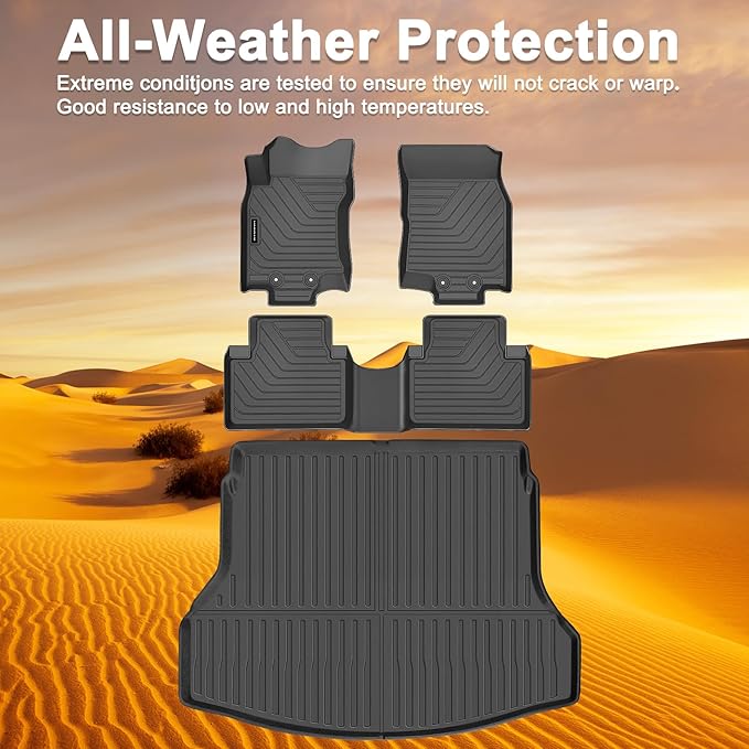 All-Weather TPE Floor Mats & Cargo Liner Set for 2014 2015 2016 2017 2018 2019 2020 Nissan Rogue (Not Fit Sport) Custom Fit Nissan Rogue Car Mats Cargo Mat Trunk Mat Accessories