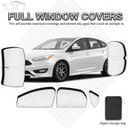 KMF 8pcs Thicken Sun Shade for Ford Focus Hatchback 2014-2018 Accessories, Custom Fit Full Car Window Covers Sunshade for Windshield Side, UV Block and Privacy Blackout for Camping Outdoor