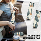 10 PCE Mushrooms Steering Wheel Cover for Women Center Console Armrest Pad Headrest Seat Belt Cover Car Accessories for Women Interior,Car Accessories Set(Abstract Leaf)