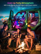 72 LED USB Interior Strip Lights Dream Color RGB-IC 12V DC with App RF Remote Control Multicolor Footwell Under Dash Chasing Inside Light Kits 4 Lines Music Sync Mode for Cars Truck ATV UTV