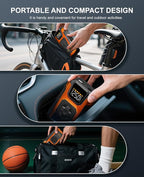 Tire Inflator Portable Air Compressor, 150 PSI Cordless Mini Air Pump for Car, Motorcycle, Bikes, Balls with Pressure Gauge&Auto Shutoff Function, 4500A Car Battery Jump Starter with LED Light