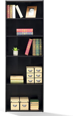 FURINNO Wright 5-Shelf Bookcase, Cinnamon Cherry