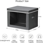 Homsorout Storage Bins with Lids - Small Fabric Organizers with Window, Collapsible Storage Bins for Clothes, Decorative Clos