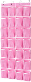 KEEPJOY 28 Pockets Hanging Shoe Organizer, Over the Door Shoe Organizer, Hanging Door Shoe Holder Rack with Mesh Pockets Larg