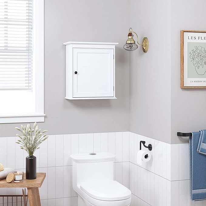 Spirich Small Bathroom Wall Cabinet, Wall Mounted Storage Cabinet, Medicine Cabinet Organizer for Bathroom, Kitchen, Living R