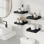 Fun Memories Floating Shelves for Wall, Rustic Wood Wall Mounted Shelves for Bathroom, Bedroom, Living Room & Kitchen, Storag