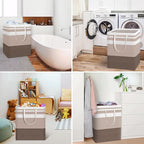 HomeHacks 2-Pack Large Laundry Basket, Waterproof, Freestanding Laundry Hamper, Collapsible Tall Clothes Hamper with Extended