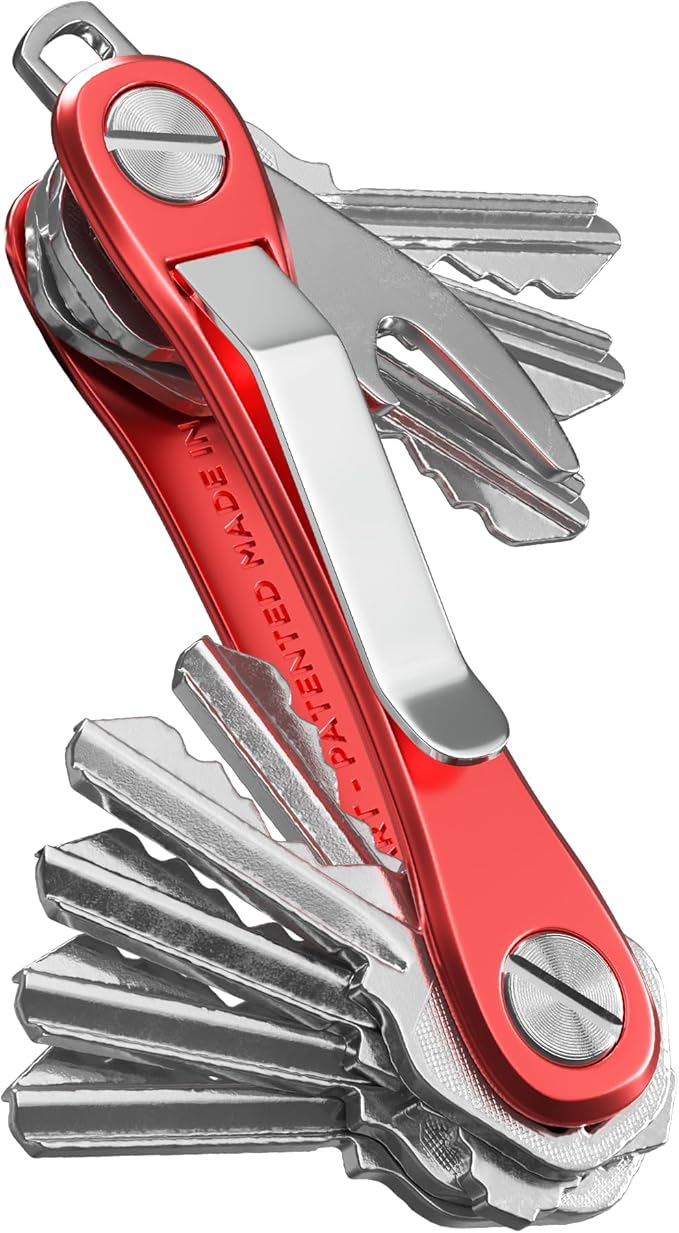 KeySmart Rugged - Multitool Key Holder for Keychain w/Bottle Opener and Pocket Clip, Key Organizer for Key Chain, EDC Keychai