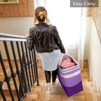 HomeHacks 2 Pack Large Laundry Baskets, Waterproof, Freestanding Laundry Hampers, Collapsible Clothes Hamper with Reinforced 