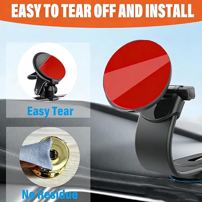 Adhesive Sticky Pads for Dash Cam, Square Heat Resistant Double-Sided Sticker Replacement for Suction Cup Car Mounts, Ensures Secure Hold for GPS, Includes 4 Adhesion Promoter (4Pcs Square)