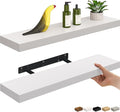 Ballucci Floating Shelves, 24" Wood Wall Shelf Set of 2, with Invisible Brackets for Bathroom, Living Room, Bedroom, Kitchen,