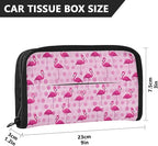 Car Tissue Holder Car Visor Organizer Tissue Box Holder for Car Sun Visor Organizer with Car Vehicle Accessories Essentials Interior for Women Men Pink Flamingos and Polka Dots