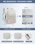 LOVEVOOK Travel Backpack for Women & Men 40L,Airline Approved Carry On Backpack Travel Essentials,TSA Carry on Luggage,Waterp