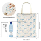 Cute Car Trash Can, Hanging Canvas Car Back Seat Organizer and Storage Bag, Funny Car Trash Bag For Travelling, Outdoor Cute Blue Bows