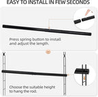 STORAGE MANIAC Hanging Closet Rod, Adjustable Width and Height Closet Hanging Organizer, Space-Saving Clothes Hanging Bar, Cl