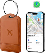 TopMade Smart Luggage Tag with Find My, Premium Leather Luggage Tags for Suitcase, Travel Bags, Backpacks, Anti-Lost Suitcase