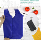 BeeGreen 20 Pack Reusable Grocery Bags w Storage Pouch Reusable Shopping Bags Bulk w Elastic Band Colorful 50LBS X-Large Foldable Fabric Bags Machine Washable Heavy Duty Tote Bags for Groceries