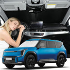 Windshield Sunshade for Kia EV9 2024-2026 Sun Shade Car Windshield Accessories Upgrade 4 Layers Blocks UV Rays Custom Fit EV9 240T Car Window Shades Front Windshield Keep Cool Foldable