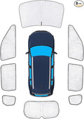 KMF 8pcs Thicken Sun Shades for Mitsubishi Outlander(Not Sport) 2022-2026 Accessories, Full Car Window Covers Sunshade for Windshield Side Rear, UV Block and Blackout Privacy for Car Camping Outdoor