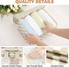 BAGAIL 9 Set Packing Cubes with Packing List Luggage Packing Organizers for Travel Accessories (Khaki checkered)