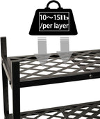 Shoe Rack, 4-Tier Long Shoe Rack, Stackable Shoe Storage Organizer Expandable Shoe Shelf Stand, Holds up to 25-30 Pairs of Sh