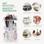 seinlife 360 Rotating Makeup Organizer,DIY Adjustable Spinning Holder,Foldable Cosmetic Storage Display box,Large Capacity Ma
