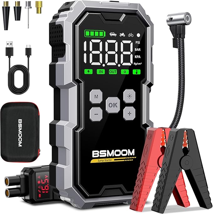Jump Starter with Air Compressor, 7000A 26800mAh 150PSI Portable Car Battery Jump Starter (All Gas/10.0L Diesel), Jump Box