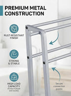 Metal Leaning Ladder Towel Rack, 4-Tier Blanket Stand for Bathroom Living Room, No Drilling Quilt Storage Organizer(Silver)