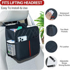 Car Seat Back Organizer, 1 Pack Multifunctional car organizers and storage with Cup Holders, Car Trash Can, Back of Seat Car Organizer for Kids & Adults, Universal for Most Cars, Black