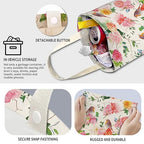 Cute Car Trash Can, Hanging Canvas Car Back Seat Organizer and Storage Bag, Funny Car Trash Bag For Travelling, Outdoor Cute Pink Flower Brid