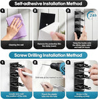 Hat Organizer for Baseball Caps, 2 Pack Hat Rack for Wall Closet Door Hold up to 16 Hats,Hat Holder with Adhesive and 8 Screw