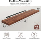 Floating Shelves for Wall, 9.3" Deep Wall Mounted Wood Shelves for Bathroom, Bedroom, Living Room, Kitchen, Hanging Shelf for