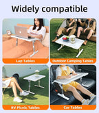 Large Car Seat Tray Table, Foldable Travel Tray for Kids Car Seat, Height Adjustable Car Lap Desk for Laptop Computer Tablet, Rear Seat Food Eating Tray, Car Travel Essentials for Long Trips