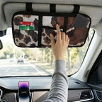 Cow PrintCar Sun Visor Bag Vehicle Visor Storage Pouch Auto CD Holder with Multi-Pocket Fits Most Cars,Suvs,Jeeps,Trucks