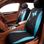 Flying Banner Butterfly car seat Covers ful Set Fashion Universal Lady Woman Female Rear Bench Split Colorized (Mint Blue, 2 