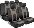 BDK carXS Seat Covers for Cars, Beige Two-Tone Car Seat Covers with Matching Back Seat Cover, Made to Fit Most Auto Truck Van