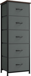 Somdot Tall Dresser for Bedroom with 5 Drawers, Storage Organizer Chest of Drawers with Removable Fabric Bins for Closet Beds