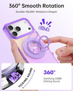 SYNCWIRE Magnetic Phone Ring Holder for MagSafe, 360° Rotation Cell Phone Grip Stand Finger Ring Kickstand Two-Sided Magnet Compatible with iPhone 17 Pro Max 16 15 14 13 12 MagSafe Accessories
