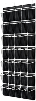 SAVERHO 35 Pockets Over the Door Shoe Organizer, Hanging Shoe Organizer for Door with 35 Mesh Pockets Large Capacity Shoe Han