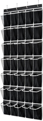 SAVERHO 35 Pockets Over the Door Shoe Organizer, Hanging Shoe Organizer for Door with 35 Mesh Pockets Large Capacity Shoe Han