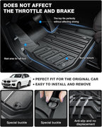 Powerty Floor Mats for 2018-2024 BMW X3 / 2019-2024 BMW X4, Custom Fit for X3 X4 Accessories, 3D TPE All Weather Car Mats Heavy-Duty Floor Liners (Fit All Models)