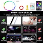 Ambient Lighting Car Led Lights Interior,43.3in USB RGB Dreamcolor Acrylic Neon Flexible Strip Fiber Optic LED Ambient Lighting Kits with Remote APP, RGB Music Lights Sync for Inside car Decorations