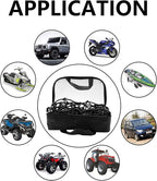 Funmit 22"x38" Cargo Net Stretches to 44"x76", Latex Bungee Cargo Net with 2"X2" Small Mesh and 12 Adjustable Plastic Hooks, for Car ATV Boat SUV Van Trailer Snowmobile (Black)