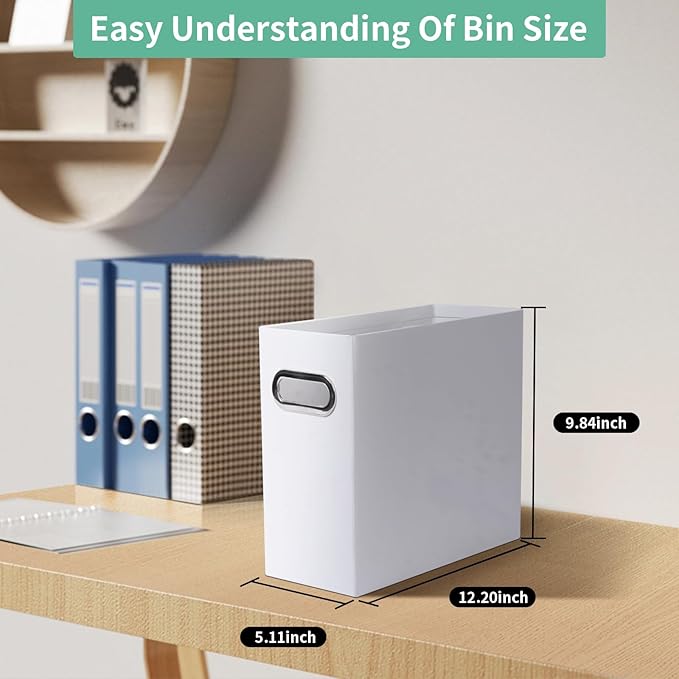 Collapsible File Organizer Box with Handle,12.20x5.11x9.84Inches, Filing Organizer for Home or Office, Small Portable File Bo