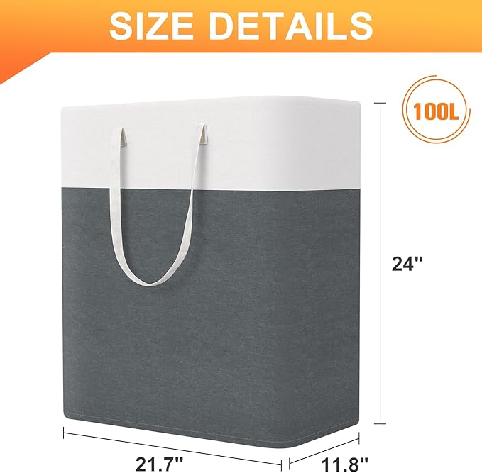 TasticTotes laundry basket 3-Pack, laundry hamper, Hamper with handles, collapsible laundry baskets, Waterproof dirty clothes